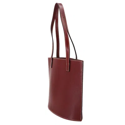 Pre-owned Hermes Rouge H Lisse Leather Tote Bag () In Red