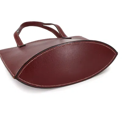 Pre-owned Hermes Rouge H Lisse Leather Tote Bag () In Red