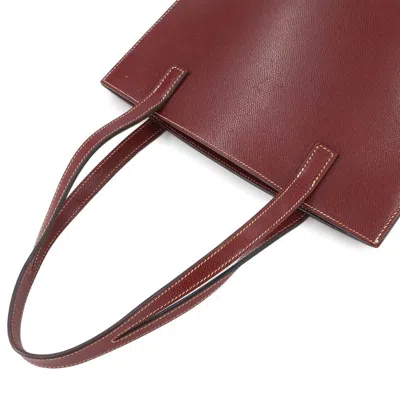 Pre-owned Hermes Rouge H Lisse Leather Tote Bag () In Red
