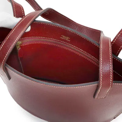 Pre-owned Hermes Rouge H Lisse Leather Tote Bag () In Red