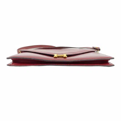 Pre-owned Hermes Rouge H Box Calf Leather Shoulder Bag () In Red