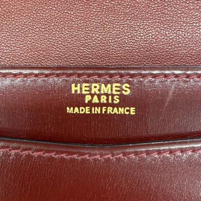 Pre-owned Hermes Rouge H Box Calf Leather Shoulder Bag () In Red