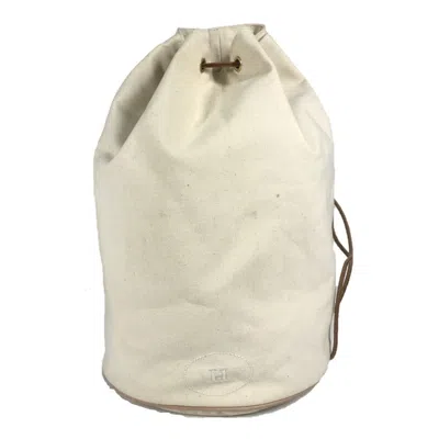 Pre-owned Hermes White Cotton Shoulder Bag ()