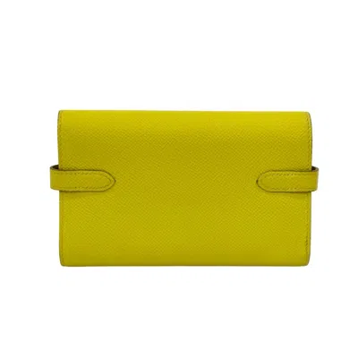 Pre-owned Hermes Yellow Leather Wallet (bi-fold) ()