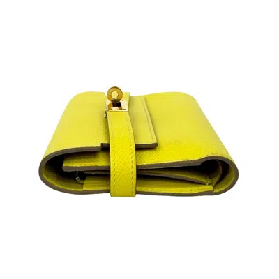 Pre-owned Hermes Yellow Leather Wallet (bi-fold) ()
