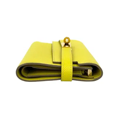 Pre-owned Hermes Yellow Leather Wallet (bi-fold) ()