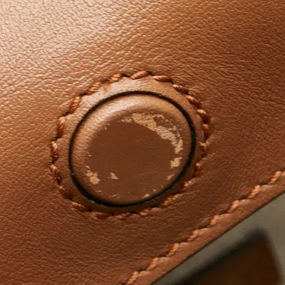 Pre-owned Jimmy Choo Beige Brown Canvas Leather Handbag Shoulder Bag ()