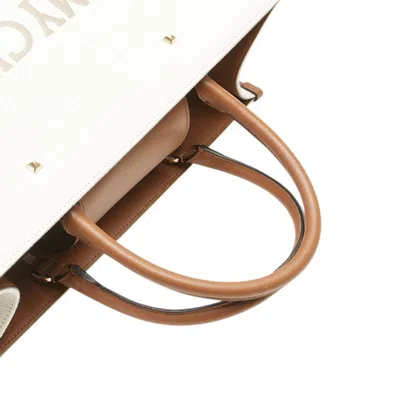 Pre-owned Jimmy Choo Beige Brown Canvas Leather Handbag Shoulder Bag ()