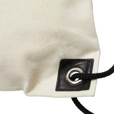 Pre-owned Jimmy Choo Beige Black Canvas Leather Backpack () In Multi