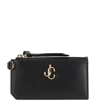 Pre-owned Jimmy Choo Black Leather Coin Purse/coin Case ()