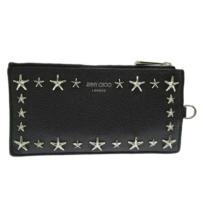 Pre-owned Jimmy Choo Black Leather Card Wallet ()