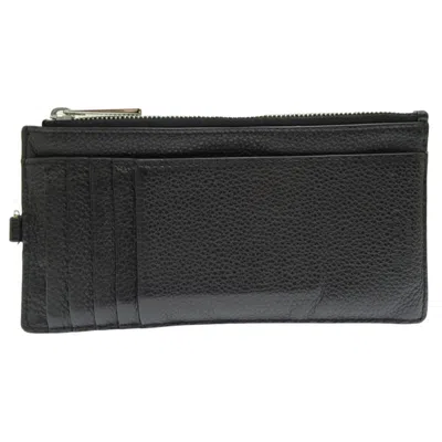 Pre-owned Jimmy Choo Black Leather Card Wallet ()