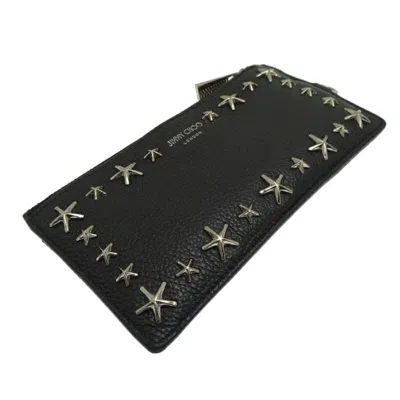 Pre-owned Jimmy Choo Black Leather Card Wallet ()