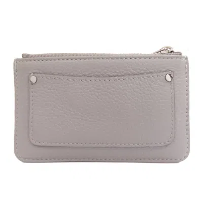 Pre-owned Jimmy Choo Gray Leather Coin Purse/coin Case ()