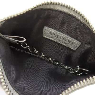 Pre-owned Jimmy Choo Gray Leather Coin Purse/coin Case ()
