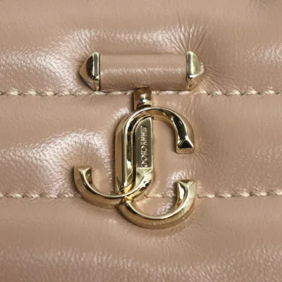 Pre-owned Jimmy Choo Pink Beige Leather Long Wallet (bi-fold) ()