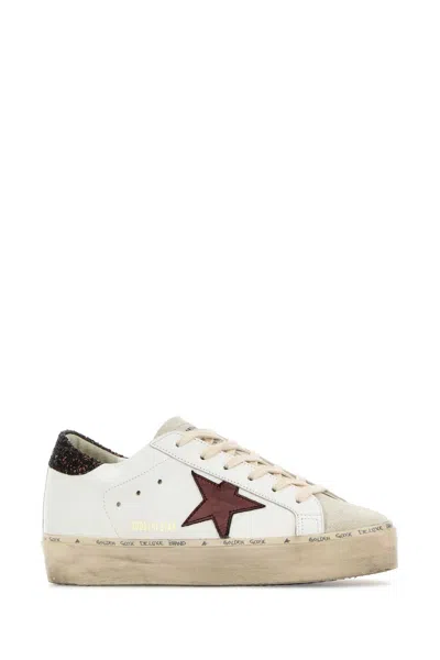 Golden Goose Deluxe Brand White Hi Star Sneakers In Gray
