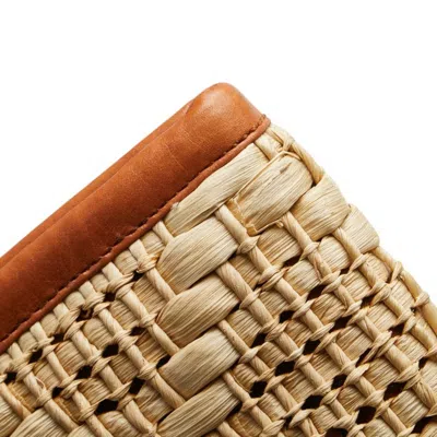 Pre-owned Kate Spade Beige Brown Raffia Leather Clutch Bag ()