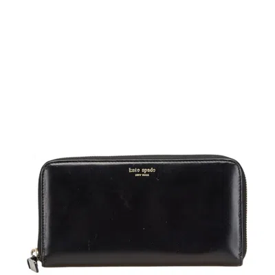 Pre-owned Kate Spade Black Leather Long Wallet (bi-fold) ()