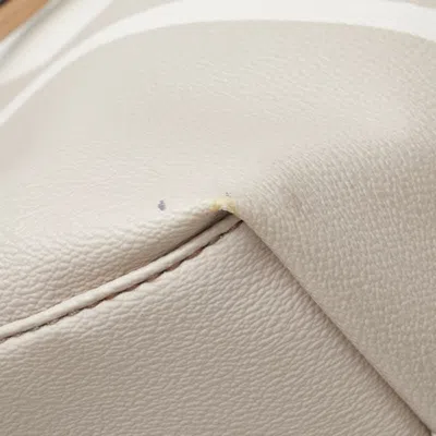 Pre-owned Kate Spade Beige White Leather Shoulder Bag Tote Bag () In Multi