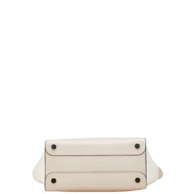 Pre-owned Kate Spade Black Pink White Leather Shoulder Bag Tote Bag () In Multi