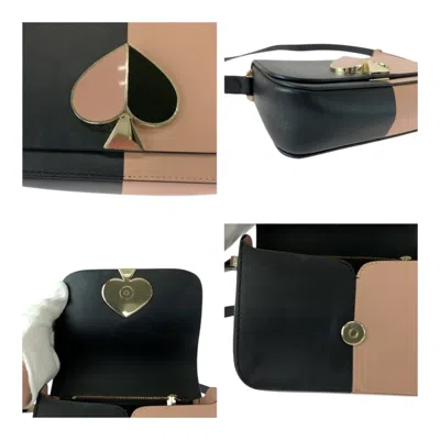 Pre-owned Kate Spade Black Pink Leather Pochette Shoulder Bag () In Multi