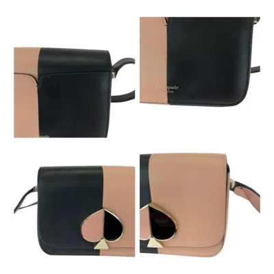 Pre-owned Kate Spade Black Pink Leather Pochette Shoulder Bag () In Multi
