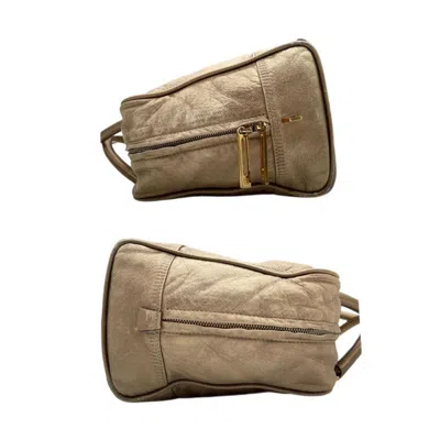 Pre-owned Loewe Beige Brown Leather Boston Bag Handbag () In Multi