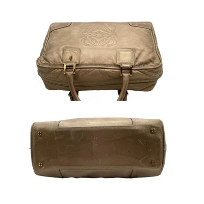 Pre-owned Loewe Beige Brown Leather Boston Bag Handbag () In Multi