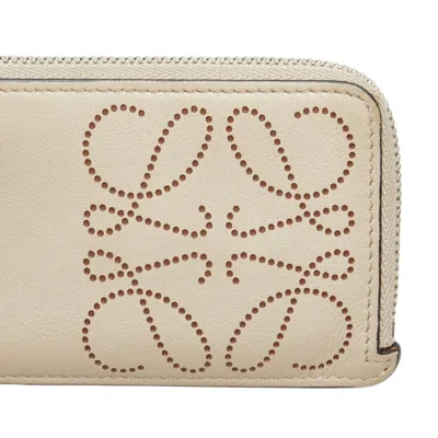 Pre-owned Loewe Beige Leather Long Wallet (bi-fold) () In Sand