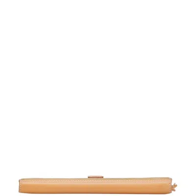 Pre-owned Loewe Beige Leather Suede Long Wallet (bi-fold) () In Sand