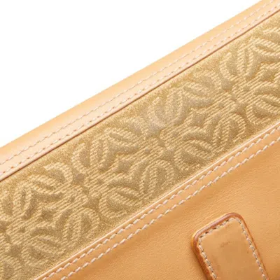 Pre-owned Loewe Beige Leather Suede Long Wallet (bi-fold) () In Sand