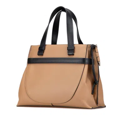 Pre-owned Loewe Black Brown Leather Handbag Shoulder Bag () In Multi