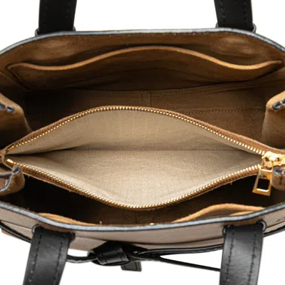 Pre-owned Loewe Black Brown Leather Handbag Shoulder Bag () In Multi