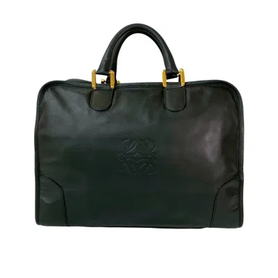 Pre-owned Loewe Black Leather Boston Bag Handbag ()