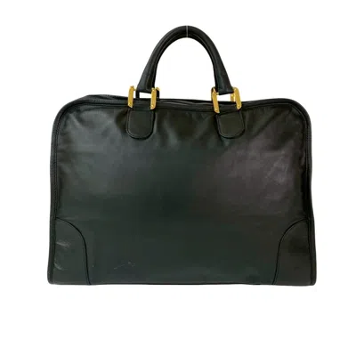 Pre-owned Loewe Black Leather Boston Bag Handbag ()