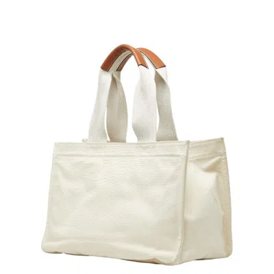 Pre-owned Loewe Blue Ivory White Canvas Tote Bag ()