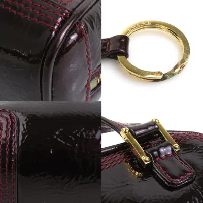Pre-owned Loewe Burgundy Patent Leather Handbag Shoulder Bag ()