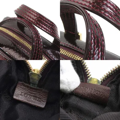 Pre-owned Loewe Burgundy Patent Leather Handbag Shoulder Bag ()