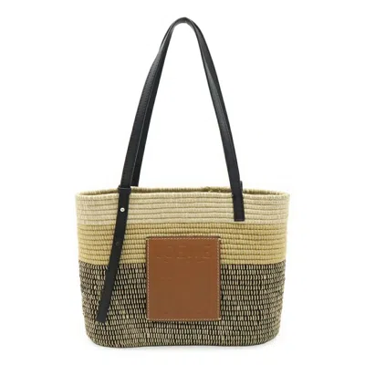 Pre-owned Loewe Black Wool Leather Basket Shoulder Bag ()