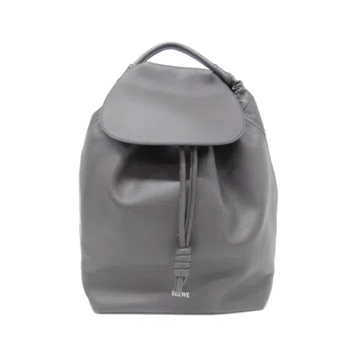 Pre-owned Loewe Dark Gray Leather Backpack ()