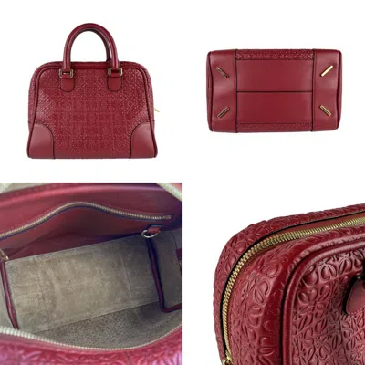 Pre-owned Loewe Dark Red Leather Handbag Shoulder Bag ()