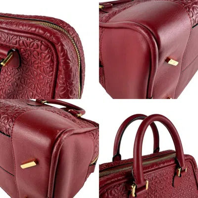 Pre-owned Loewe Dark Red Leather Handbag Shoulder Bag ()