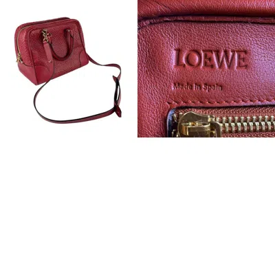 Pre-owned Loewe Dark Red Leather Handbag Shoulder Bag ()