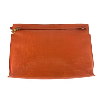 Pre-owned Loewe Orange Leather Clutch Bag ()