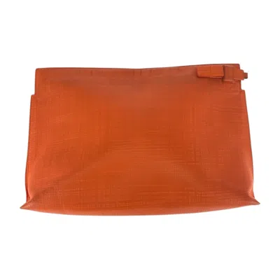 Pre-owned Loewe Orange Leather Clutch Bag ()
