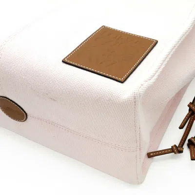 Pre-owned Loewe Brown Light Pink Canvas Leather Shoulder Bag Tote Bag () In Multi