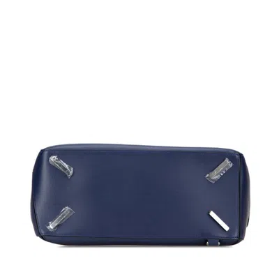Pre-owned Loewe Puzzle Blue Navy Leather Handbag Shoulder Bag ()