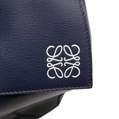Pre-owned Loewe Puzzle Blue Navy Leather Handbag Shoulder Bag ()