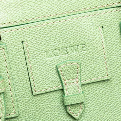 Pre-owned Loewe Green Canvas Leather Handbag Tote Bag ()